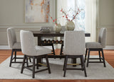 Side view of Burkhaus dining table and stools showing clean lines