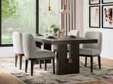 Burkhaus Dark Brown Dining Set — Table + 4 Side Chairs