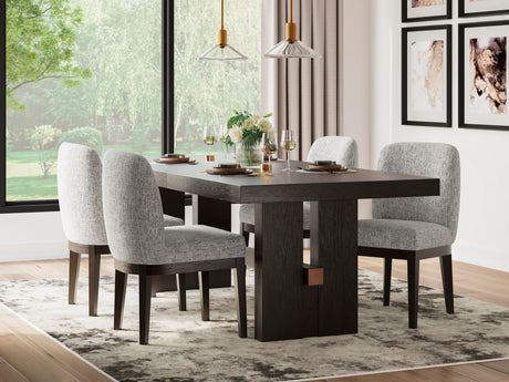 Burkhaus Dark Brown Dining Set — Table + 4 Side Chairs