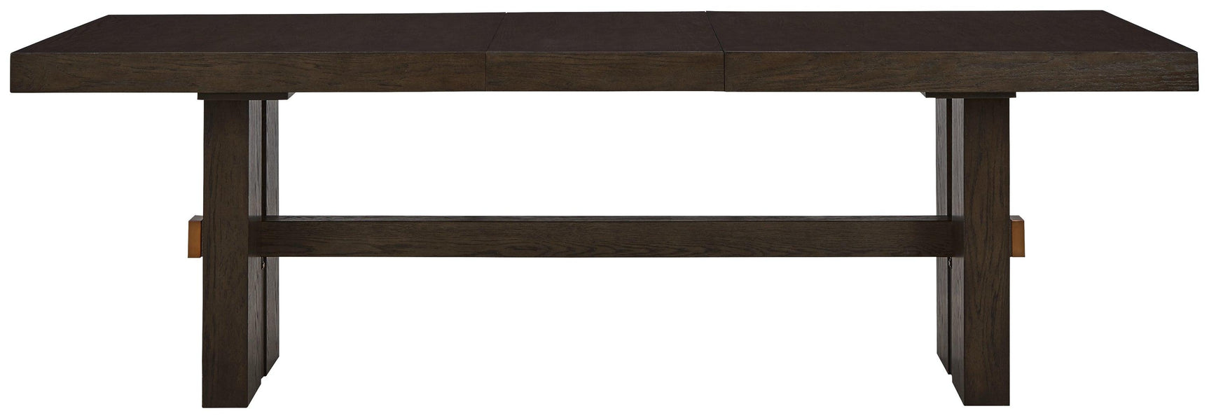 Burkhaus Dining Table close-up of oak finish and edge