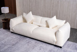 side view highlighting sofa profile and comfort