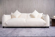 main view of Veronica Cream Boucle Sofa showing cream boucle upholstery