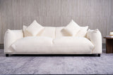 main view of Veronica Cream Boucle Sofa showing cream boucle upholstery