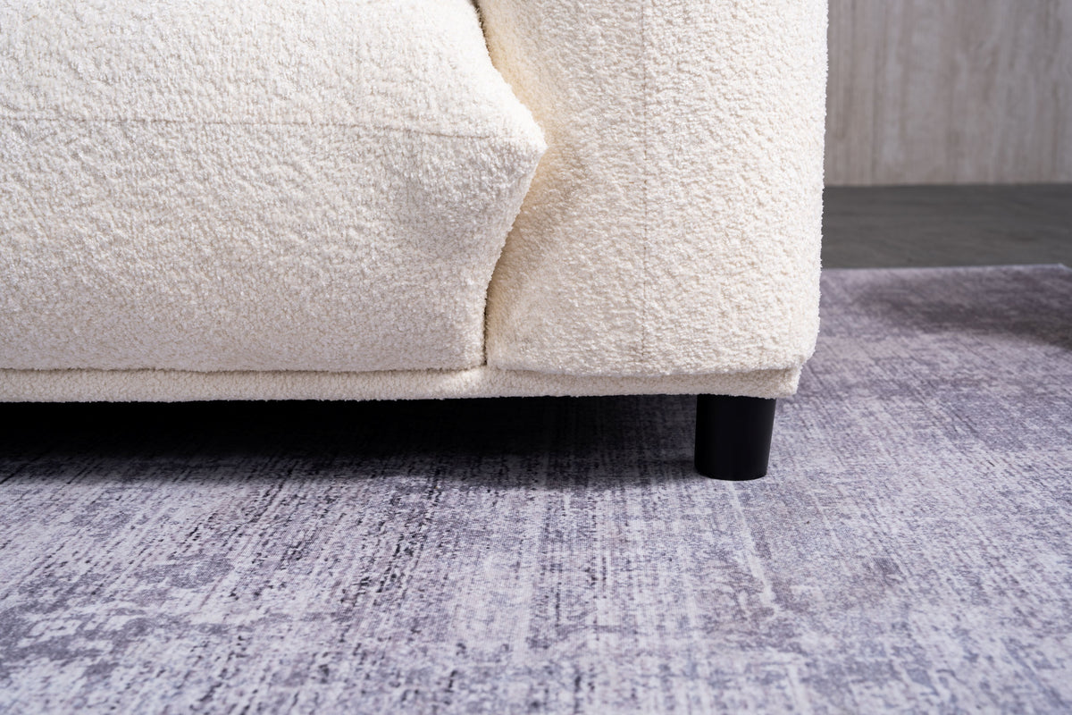 detail showing sofa stitching and material