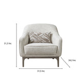 Alexis Ivory Linen Upholstered Chair with soft cushion and full upholstery