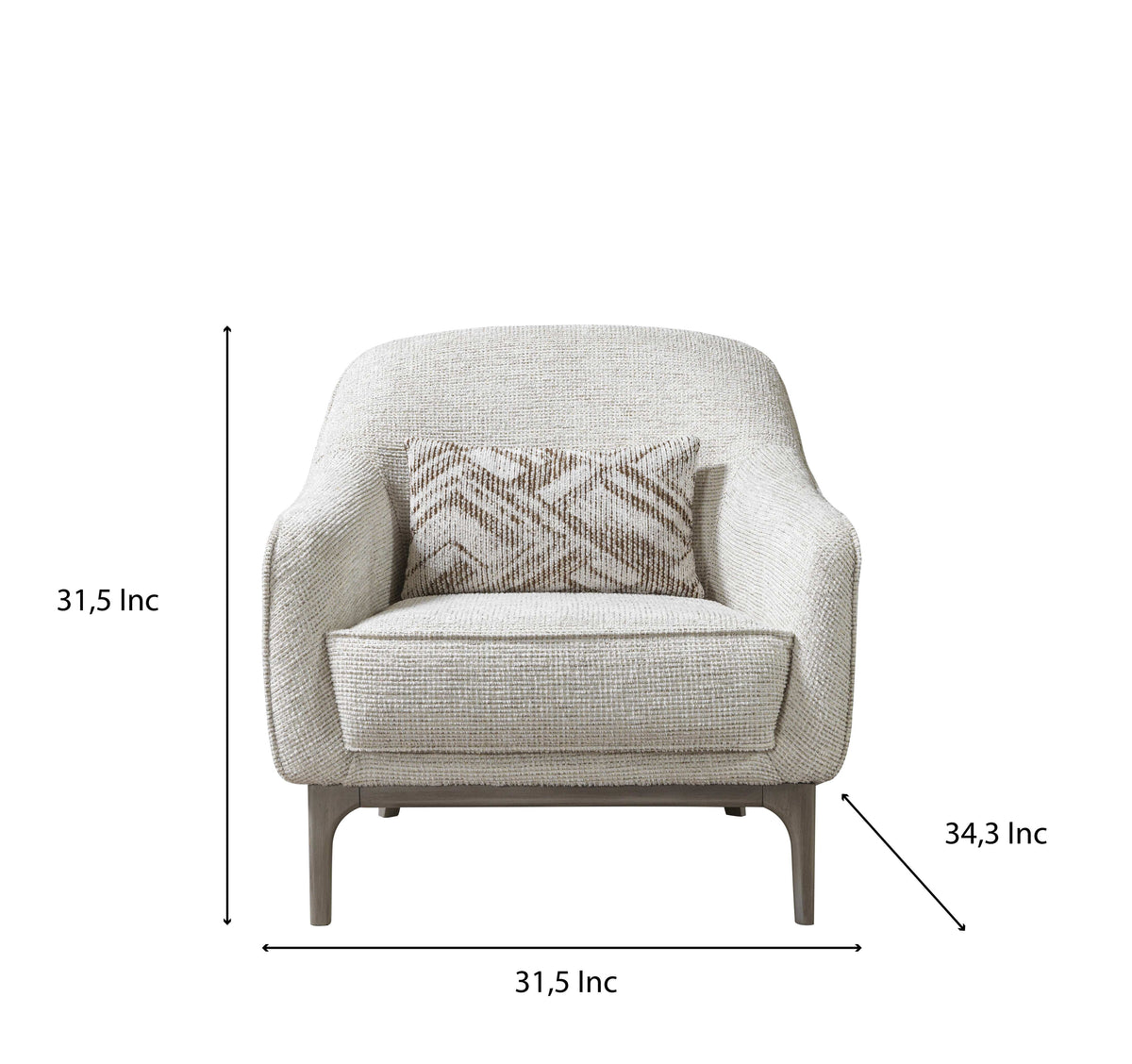 Alexis Ivory Linen Upholstered Chair with soft cushion and full upholstery