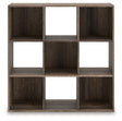 Shallifer 9-Cube Organizer front view in weathered brown finish