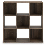 Shallifer 9-Cube Organizer front view in weathered brown finish