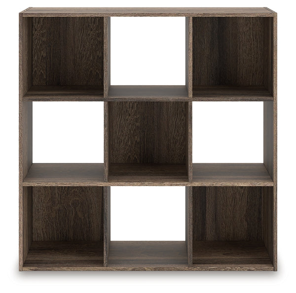 Shallifer 9-Cube Organizer front view in weathered brown finish