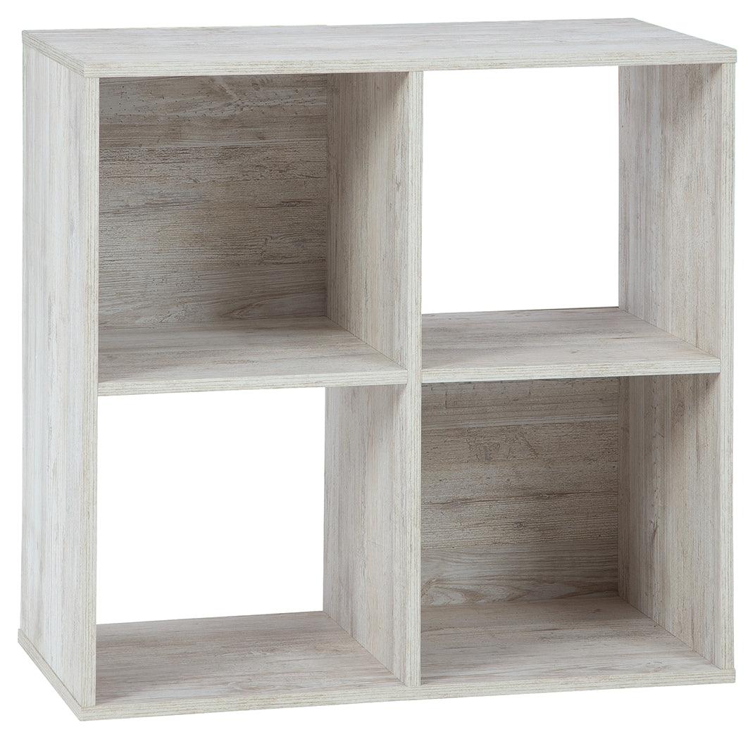 Paxberry Whitewash Four Cube Organizer side angle