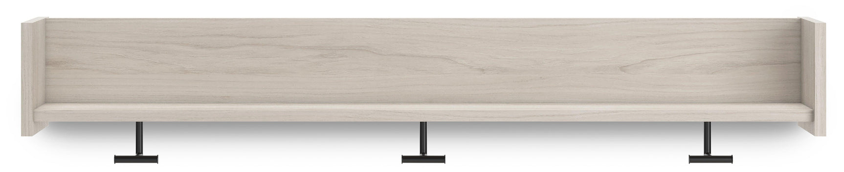 Socalle Light Natural Wall-Mounted Coat Rack with Shelf head-on view