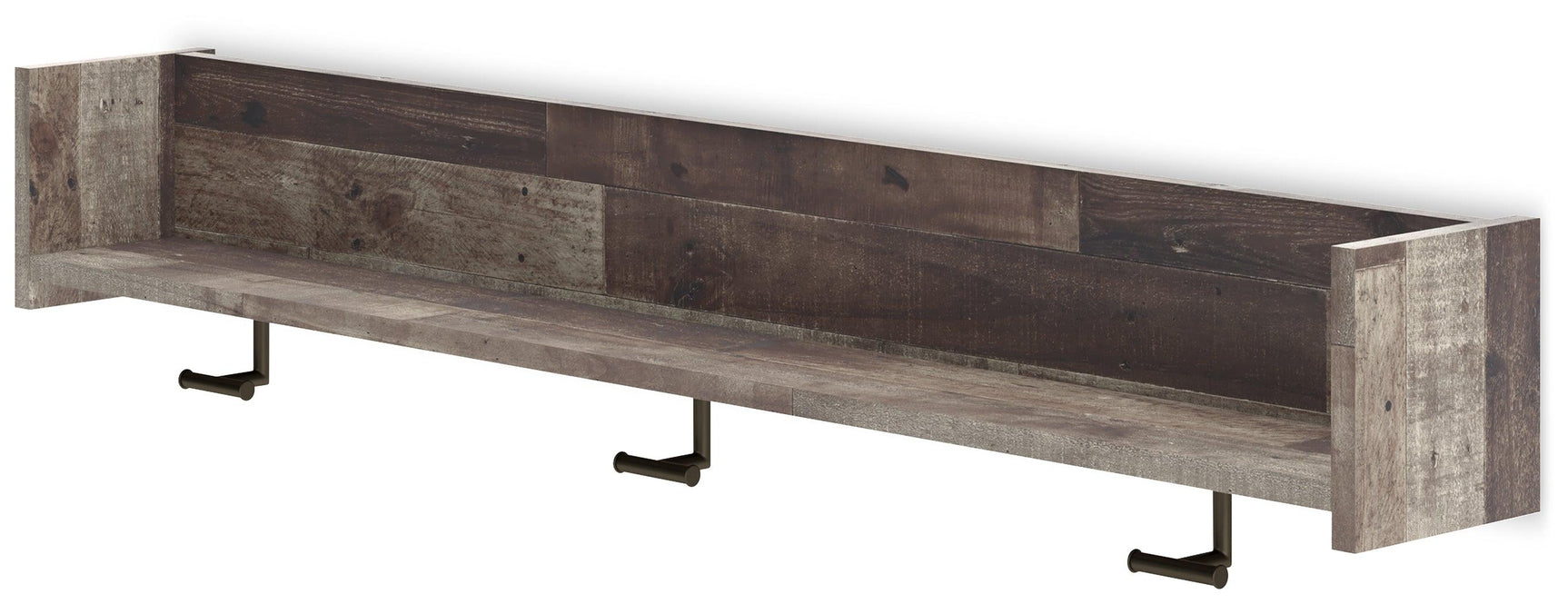 Neilsville Multi Gray Wall Mounted Coat Rack With Shelf - Ella Furniture