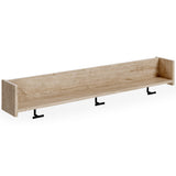 Oliah Natural Wall-Mounted Coat Rack with Shelf angled side view