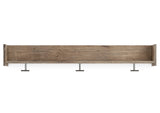 Oliah Natural Wall-Mounted Coat Rack with Shelf head-on front view