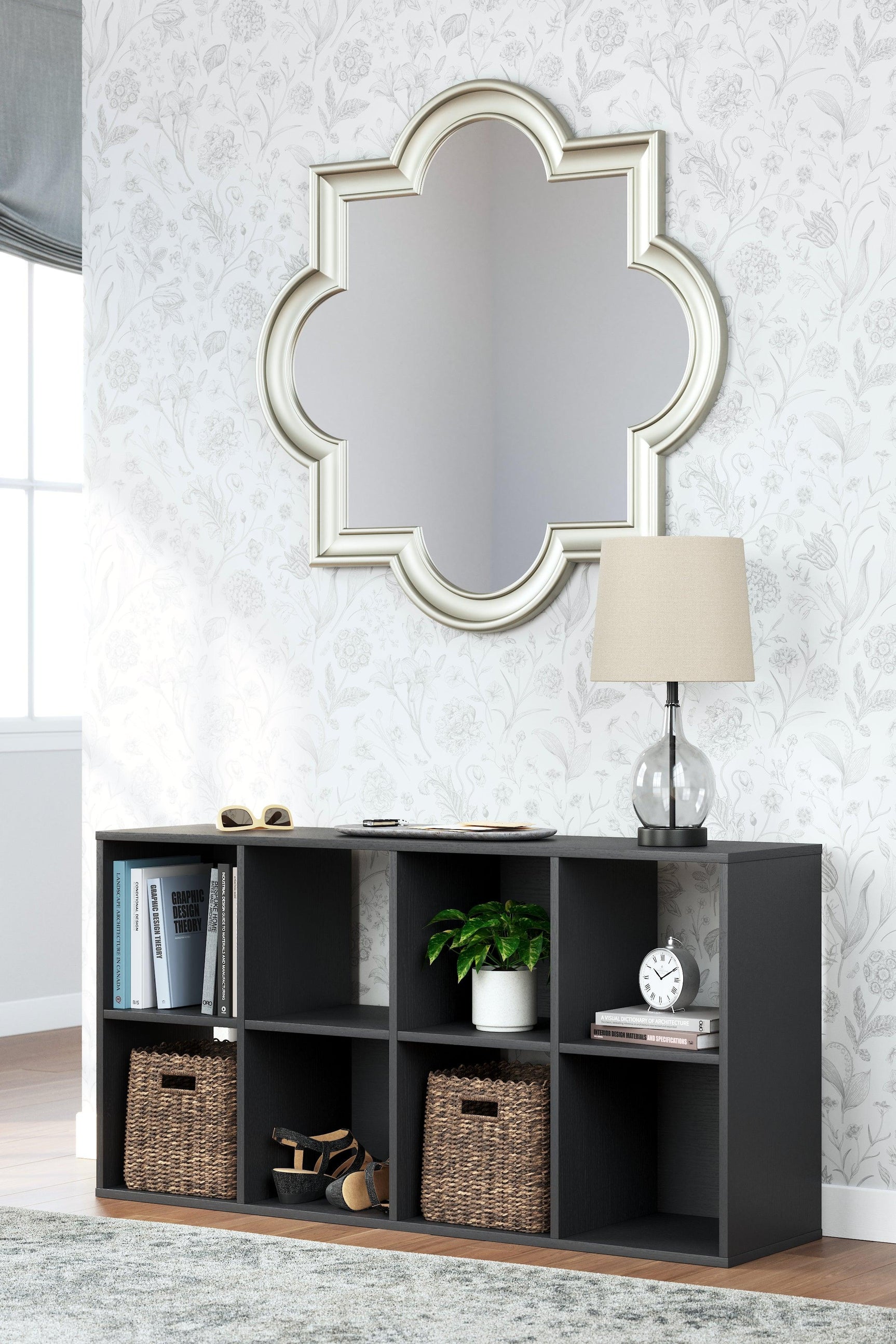Langdrew Black Eight Cube Organizer - Ella Furniture