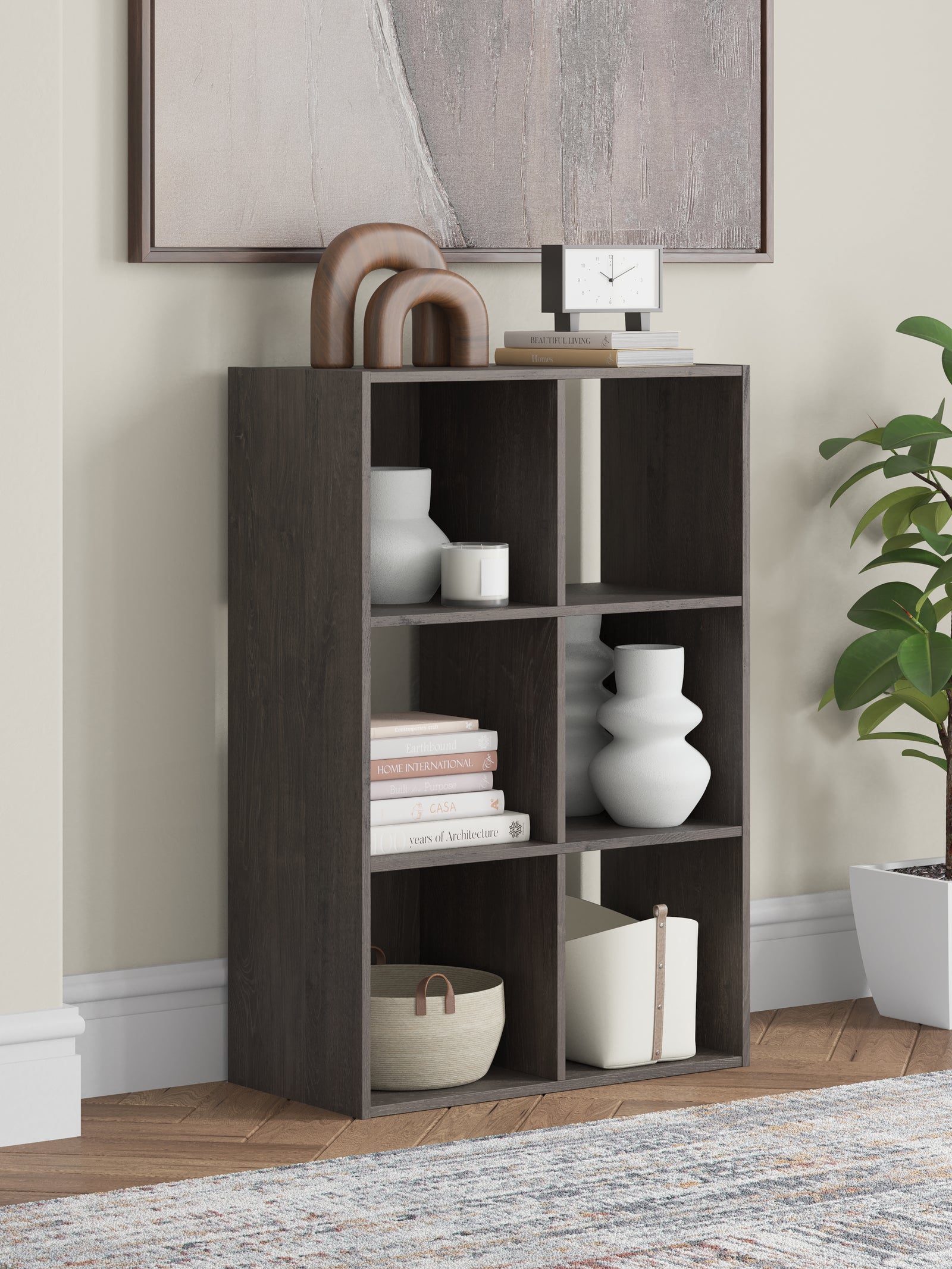 Piperton Charcoal Six Cube Organizer