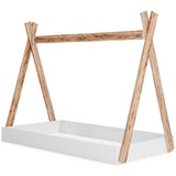 Piperton Two-tone Brown and White Twin Tent Bed head-on view