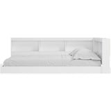 Piperton White Full Bookcase Storage Bed side profile
