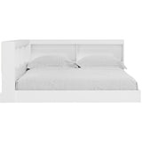 Piperton White Full Bookcase Storage Bed angle alternative view