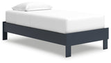 Simmenfort Navy Blue Twin Platform Bed alternate side angle