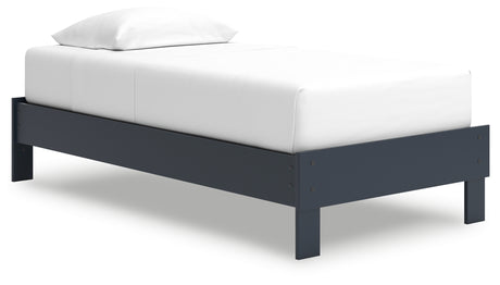 Simmenfort Navy Blue Twin Platform Bed alternate side angle