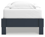 Simmenfort Navy Blue Twin Platform Bed rear alternate
