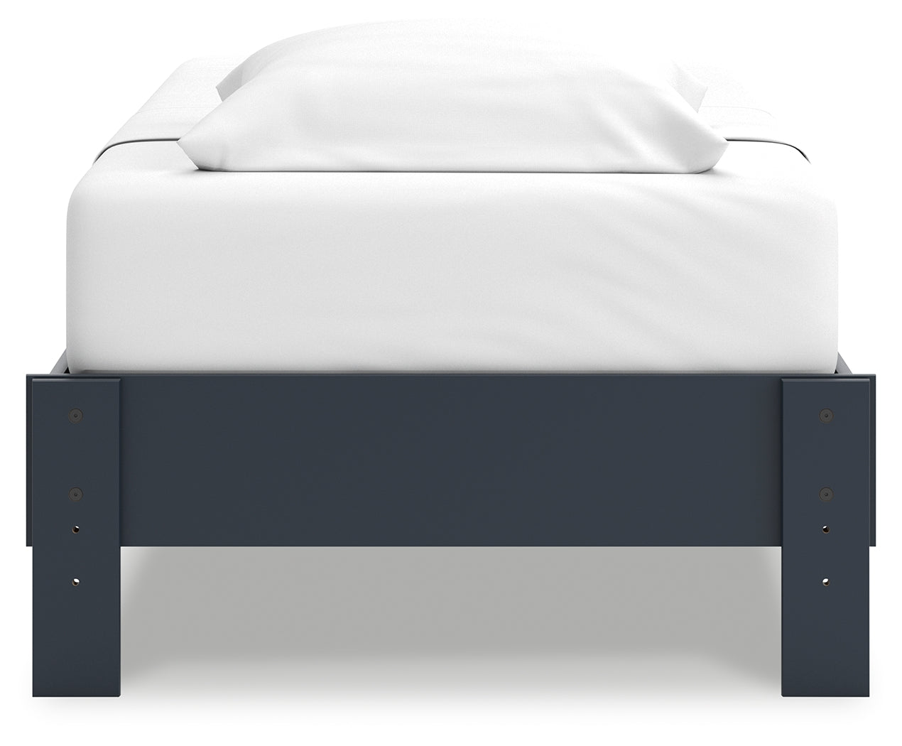 Simmenfort Navy Blue Twin Platform Bed rear alternate