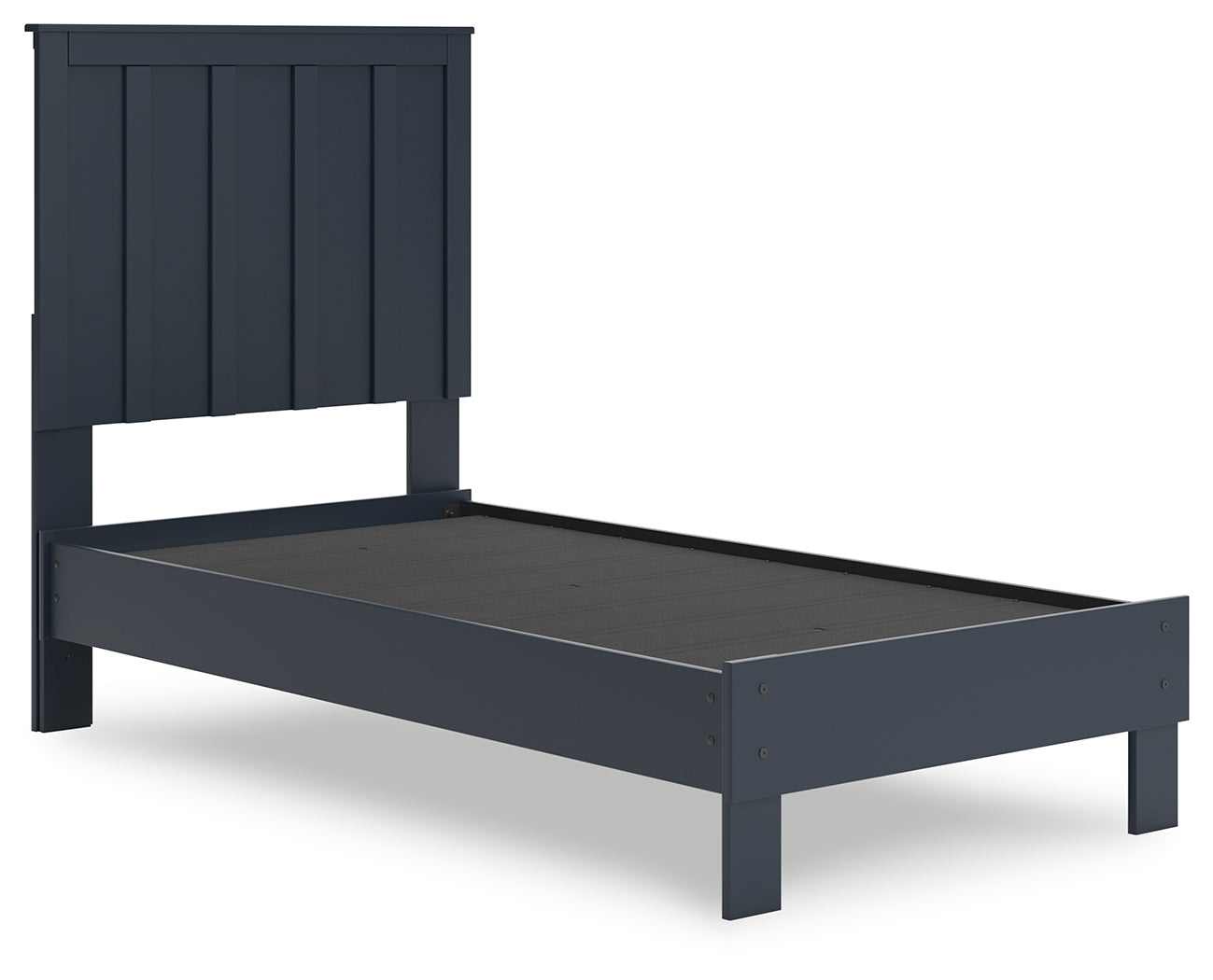 Simmenfort Navy Blue Twin Platform Bed detail angle