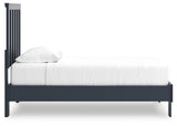 Simmenfort Navy Blue Twin Platform Bed side profile