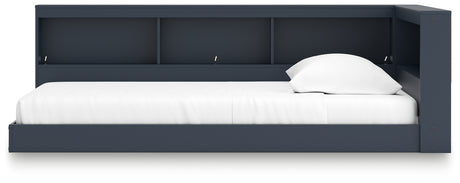 Side alternate angle of Simmenfort twin bed bookcase storage