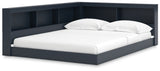 Simmenfort full bookcase bed side angle showing storage