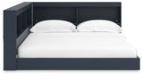 Simmenfort navy blue full bed head-on view