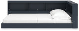 Simmenfort navy blue full bed side bookcase end panel