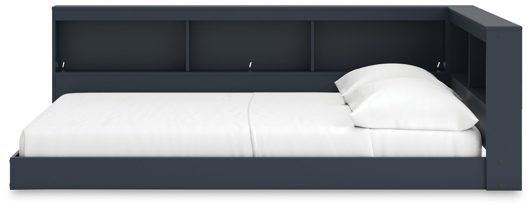 Simmenfort navy blue full bed side bookcase end panel