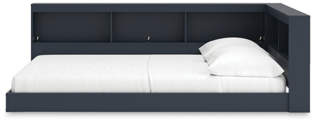 Simmenfort navy blue full bed side bookcase end panel
