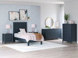 Simmenfort Navy Blue Twin Platform Bed assembly components