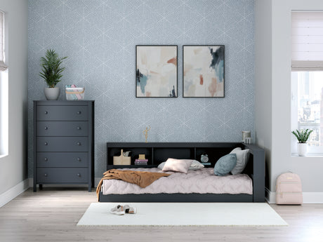Simmenfort navy blue full bed assembled