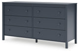 Side angle of Simmenfort Navy Blue Dresser