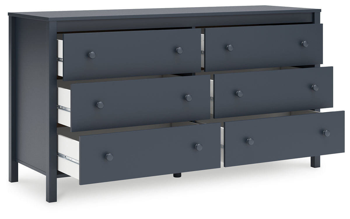 Open drawer detail of Simmenfort Navy Blue Dresser