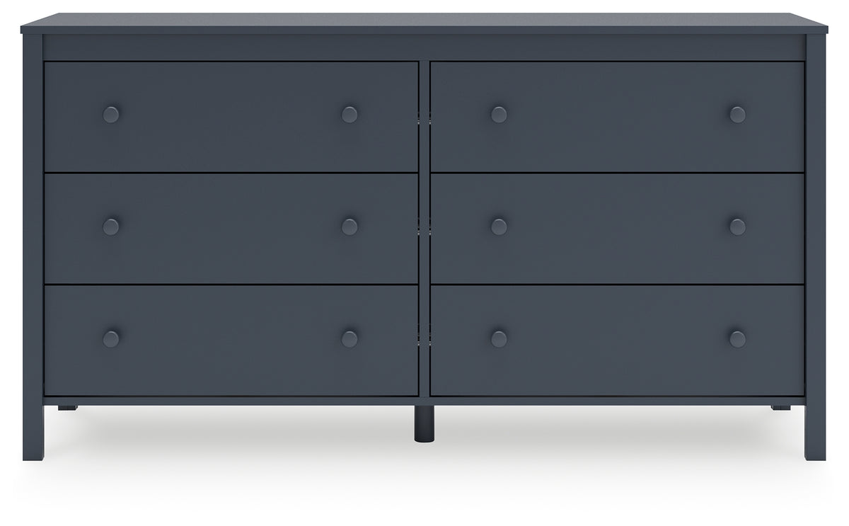 Head-on view of Simmenfort Navy Blue Dresser