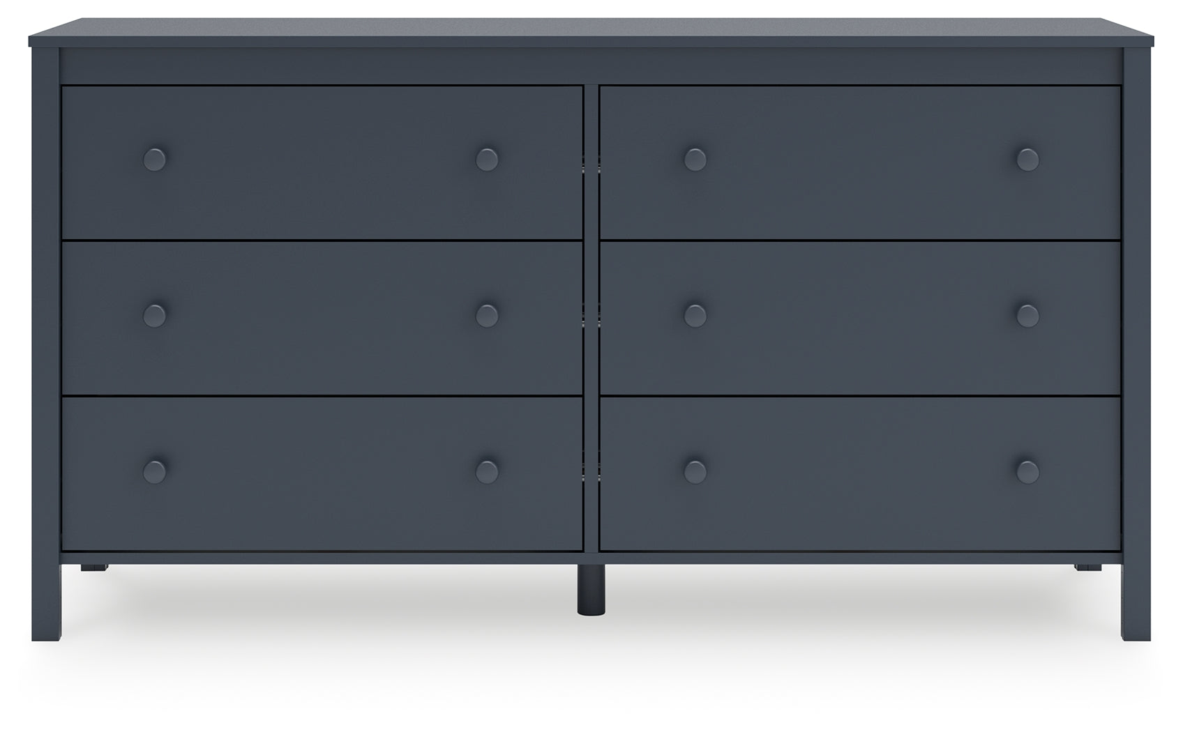Head-on view of Simmenfort Navy Blue Dresser