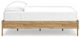 Bermacy Light Brown Full Platform Bed frame front view