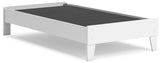 Hallityn Twin Platform Bed close-up of scallop design