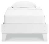 Hallityn White Twin Platform Bed head-on view