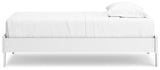 Side alternate angle of Hallityn White Twin Platform Bed