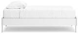 Side view of Hallityn Twin Platform Bed in white finish