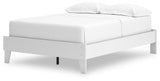Hallityn Full White Platform Bed - head-on angle view