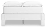 Hallityn Full White Platform Bed - left side profile