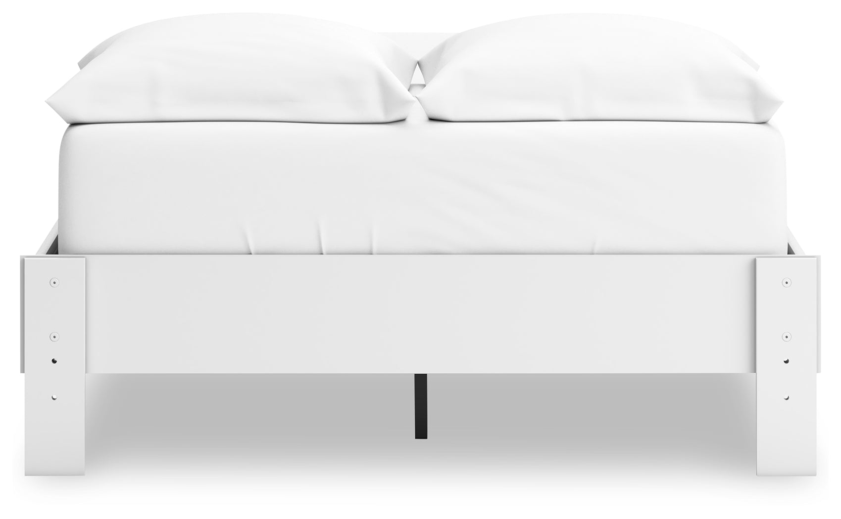Hallityn Full White Platform Bed - left side profile