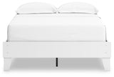 Hallityn Full White Platform Bed - rear side view